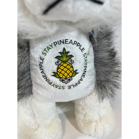 Pineapple Stay Pineapple Huskey Dog Puppy Stuffed Animal Plush - Picture 4 of 11